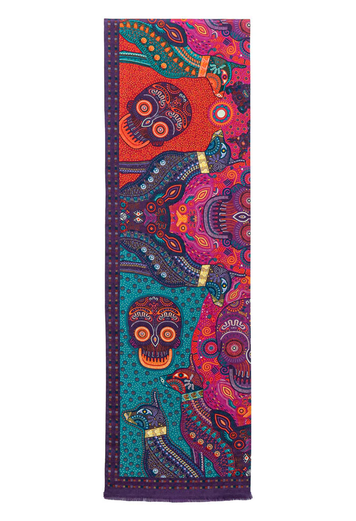Bufanda Doble Vista Día de Muertos Mictlán