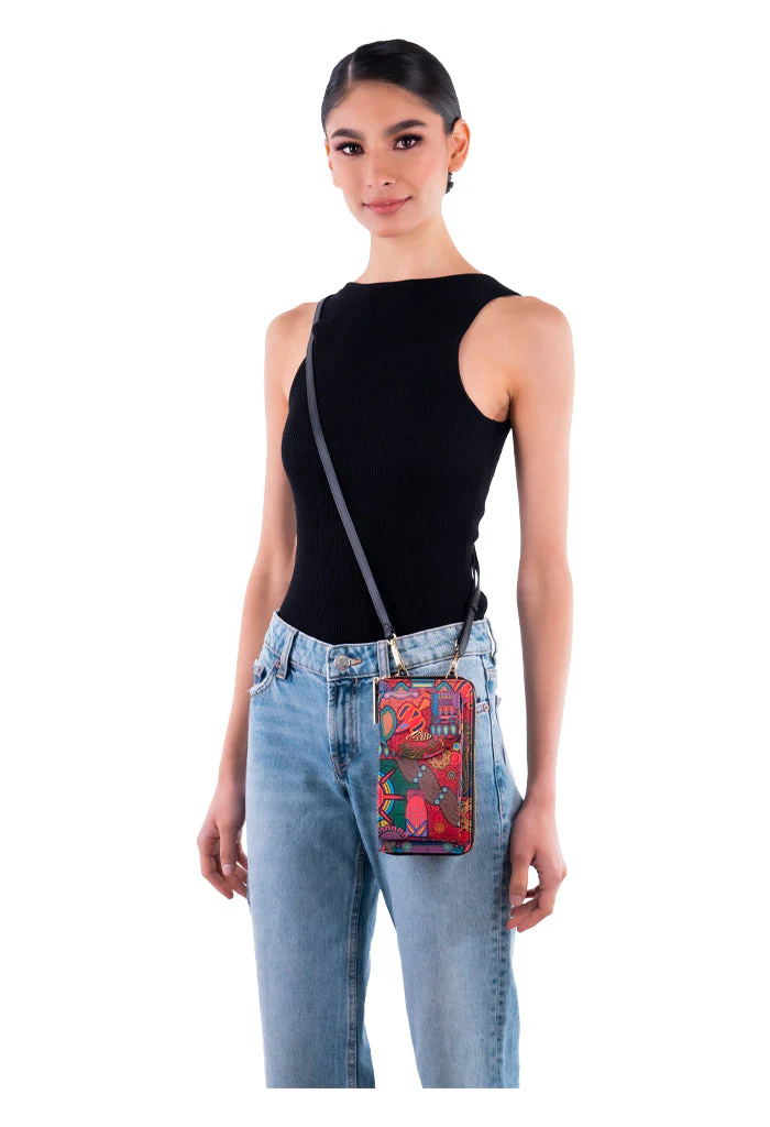 Porta Celular Peek Saffiano Diosas Mexicas