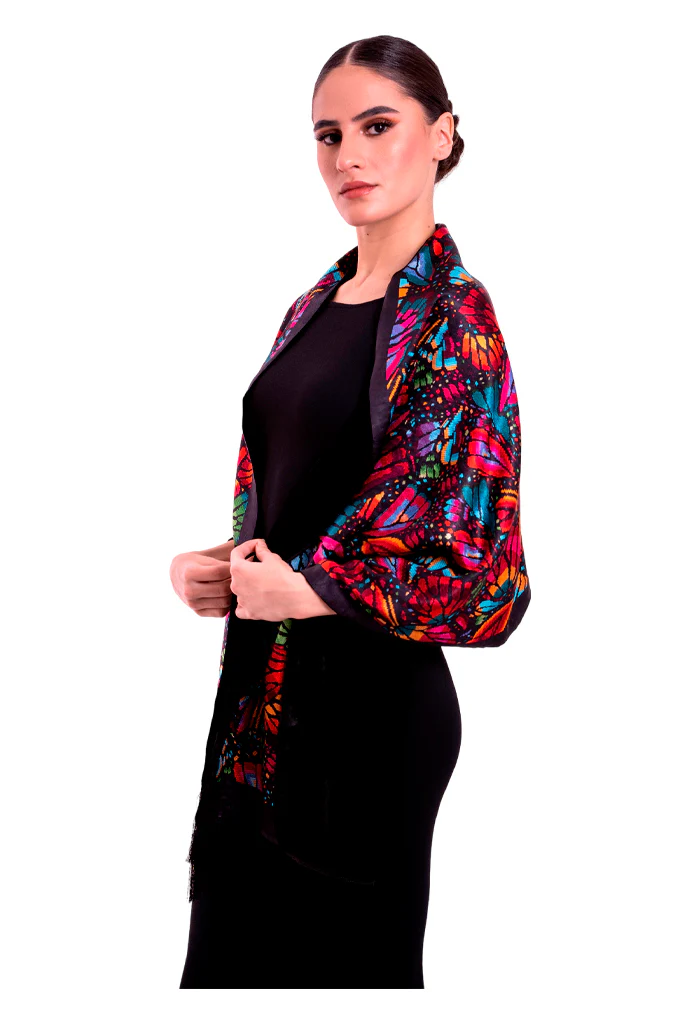 Chalina Con Terciopelo Mariposa Bordada