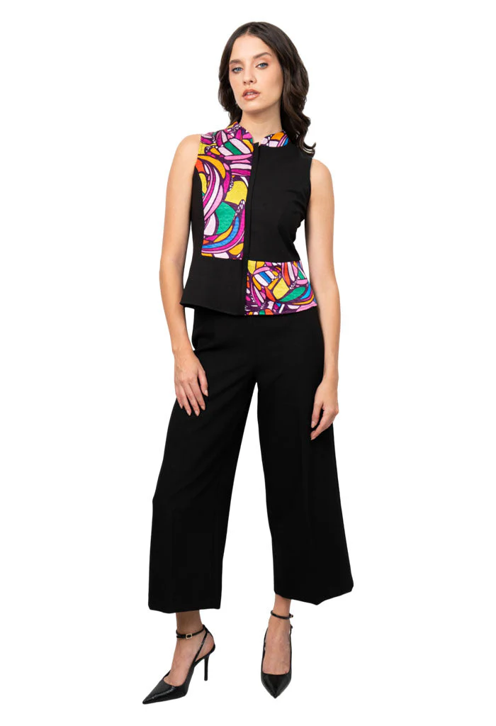 Chaleco Combinado Mariposa Abstracta Morado