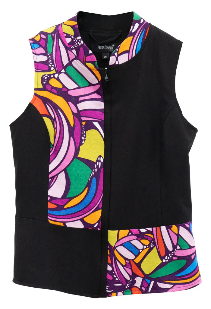 Chaleco Combinado Mariposa Abstracta Morado