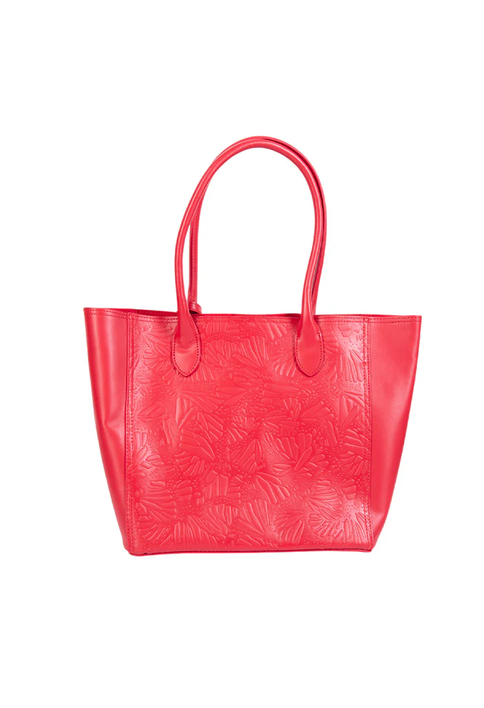 Tote Kuuch de Piel Grabado Mariposa
