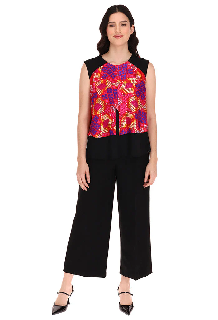 Blusa Pétalos Tejido Maya Rojo