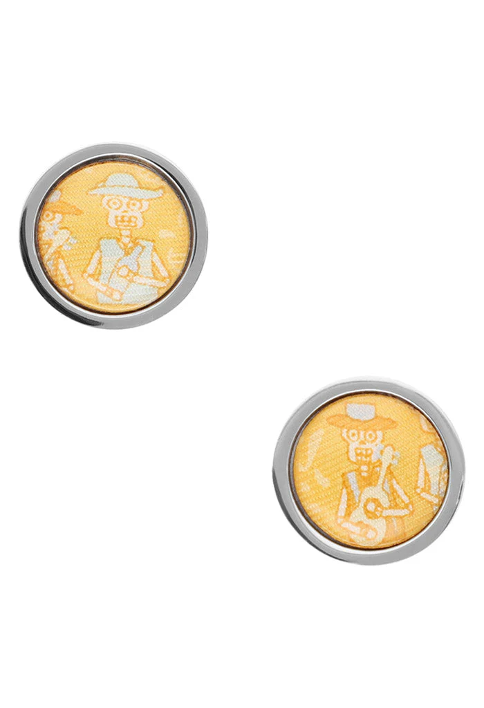 Mancuernillas Redondas Compadres Hasta La Muerte Amarillo