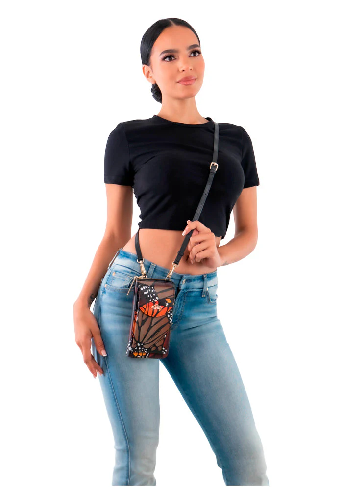 Porta Celular Peek Saffiano Mariposa Macro