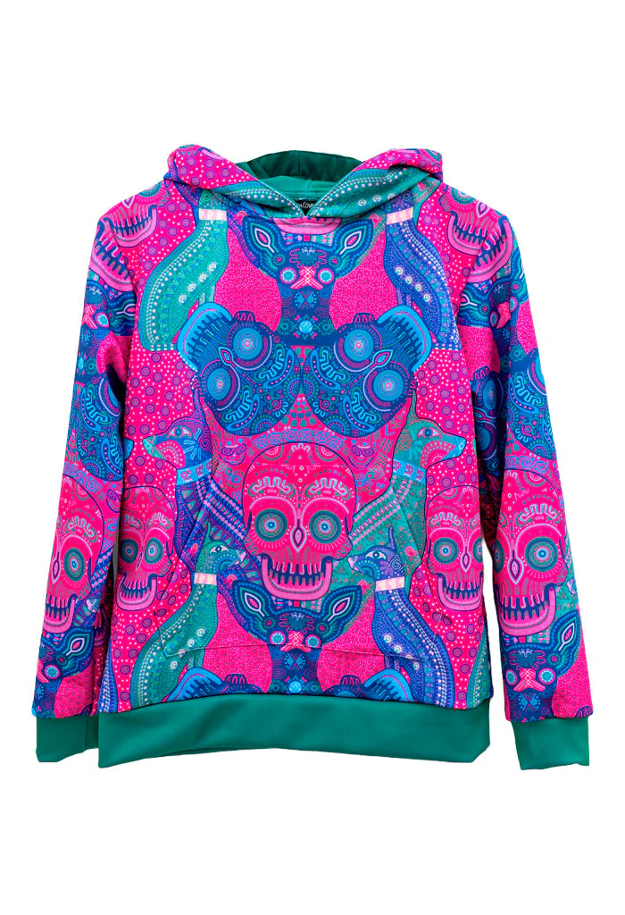 Sudadera Xolo Mujer Día de Muertos Mictlán Rosa