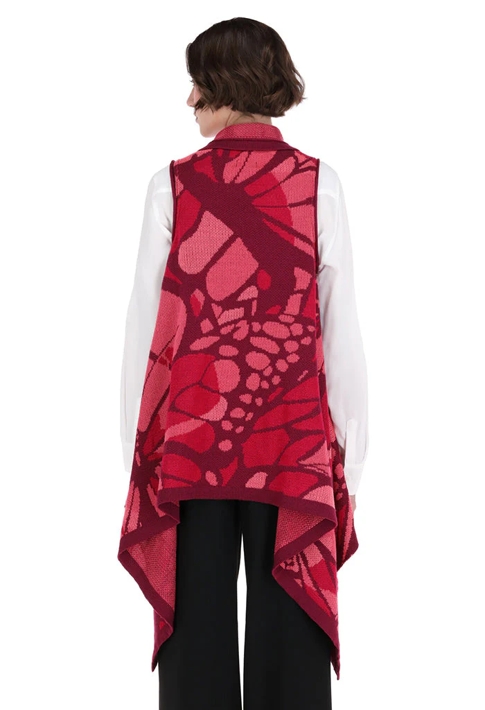 Chaleco Yoali Mariposa Abstracta Rojo