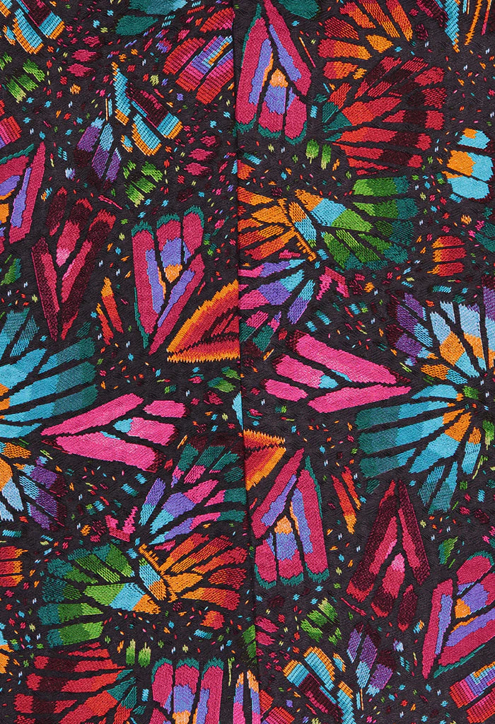 Bufanda Doble Vista Mariposa Bordada