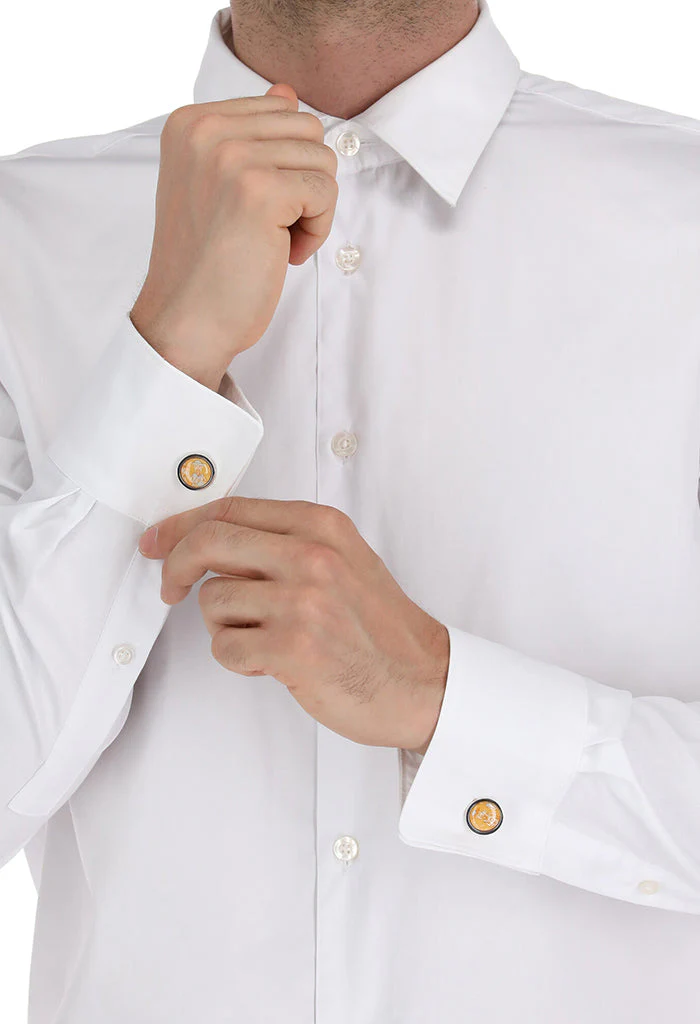 Mancuernillas Redondas Compadres Hasta La Muerte Amarillo