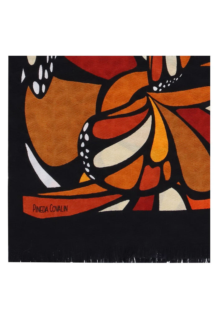 Bufanda Doble Vista Mariposa Abstracta