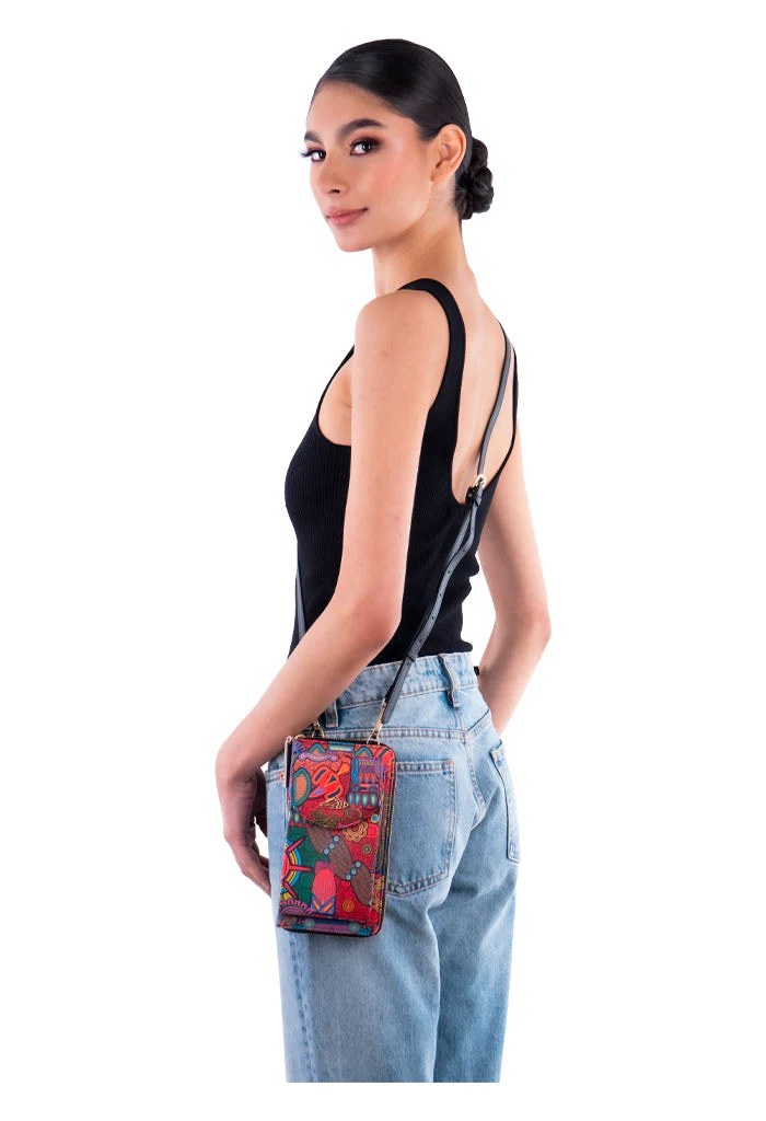 Porta Celular Peek Saffiano Diosas Mexicas