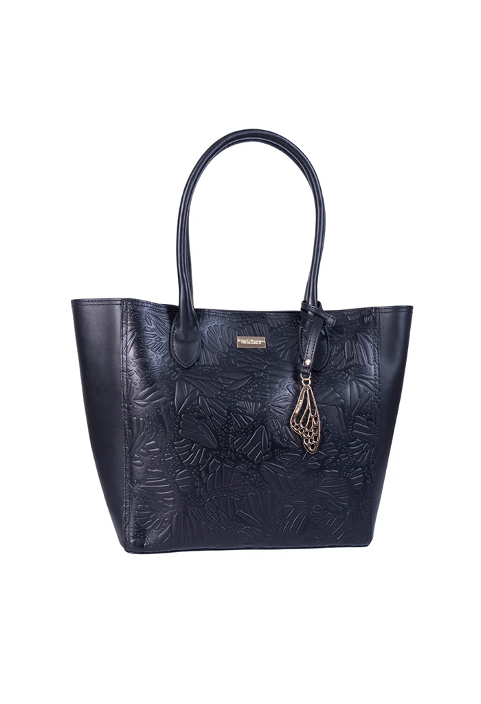 Tote Kuuch de Piel Grabado Mariposa