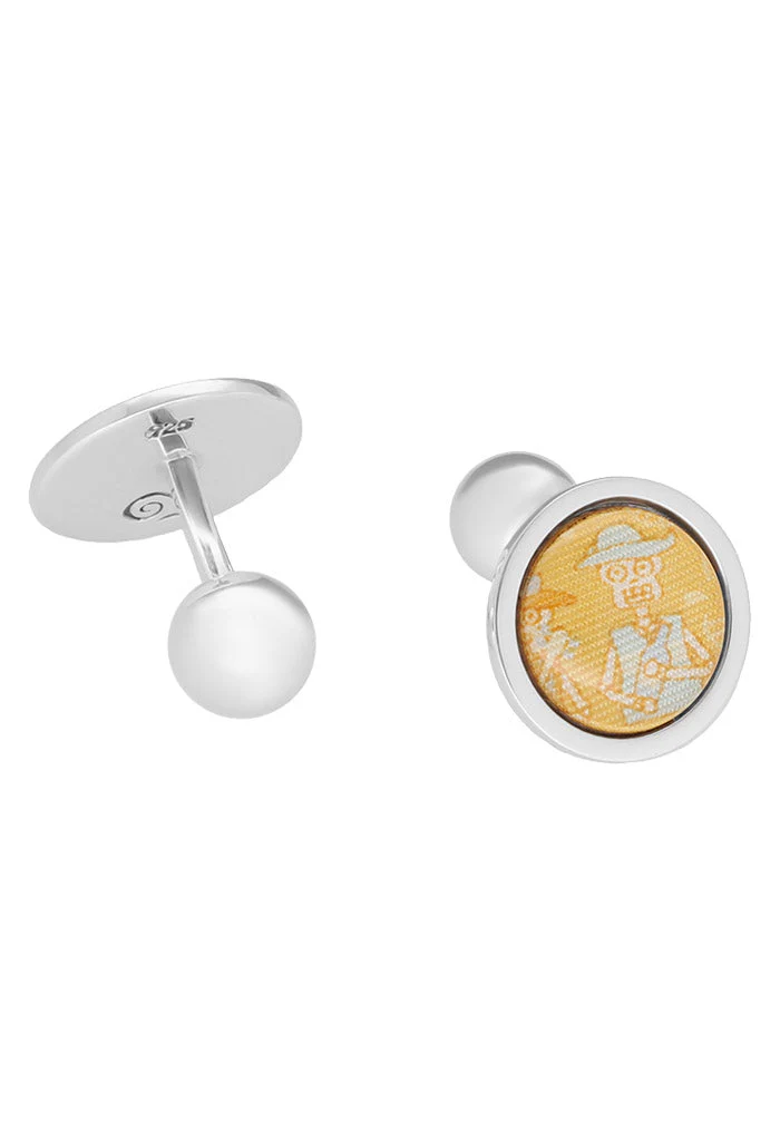 Mancuernillas Redondas Compadres Hasta La Muerte Amarillo