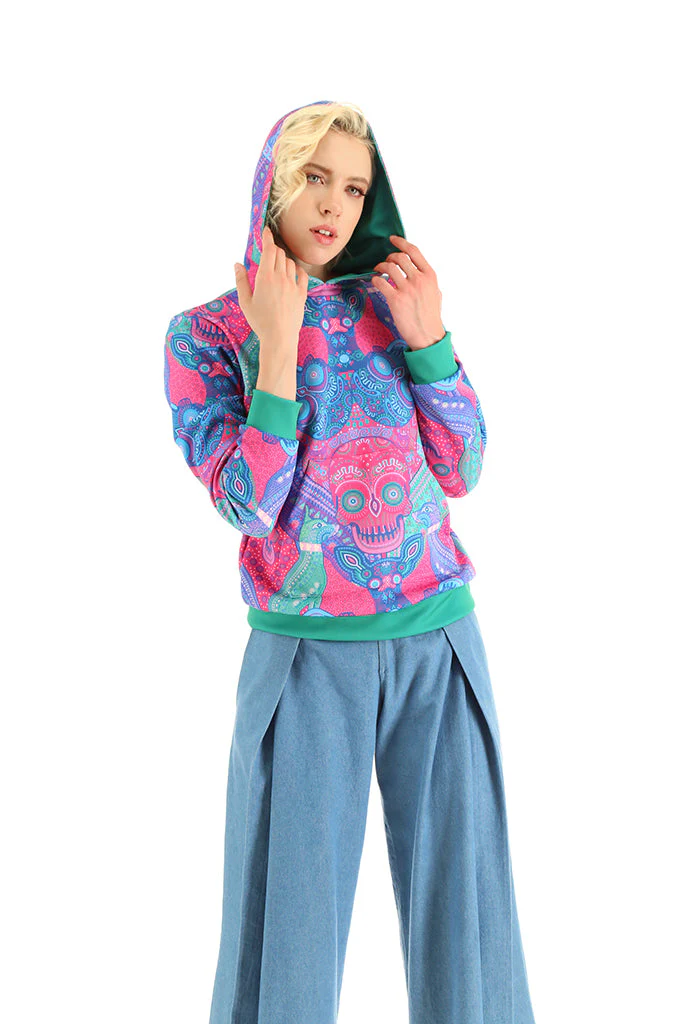 Sudadera Xolo Mujer Día de Muertos Mictlán Rosa