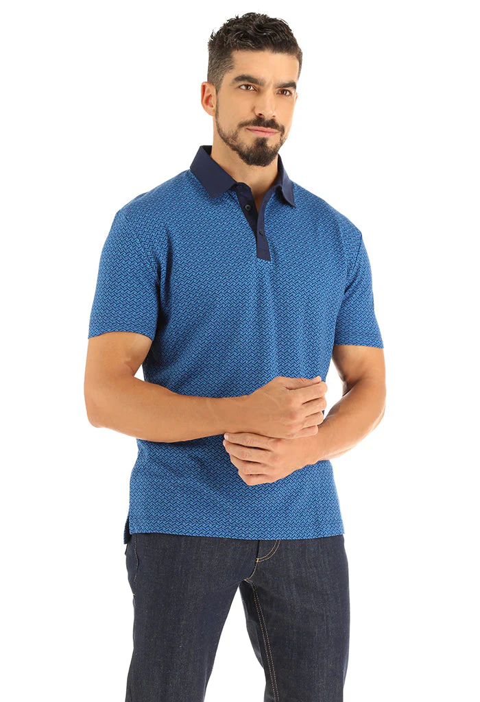 Camisa Polo Kutz Grecas Mitla Azul