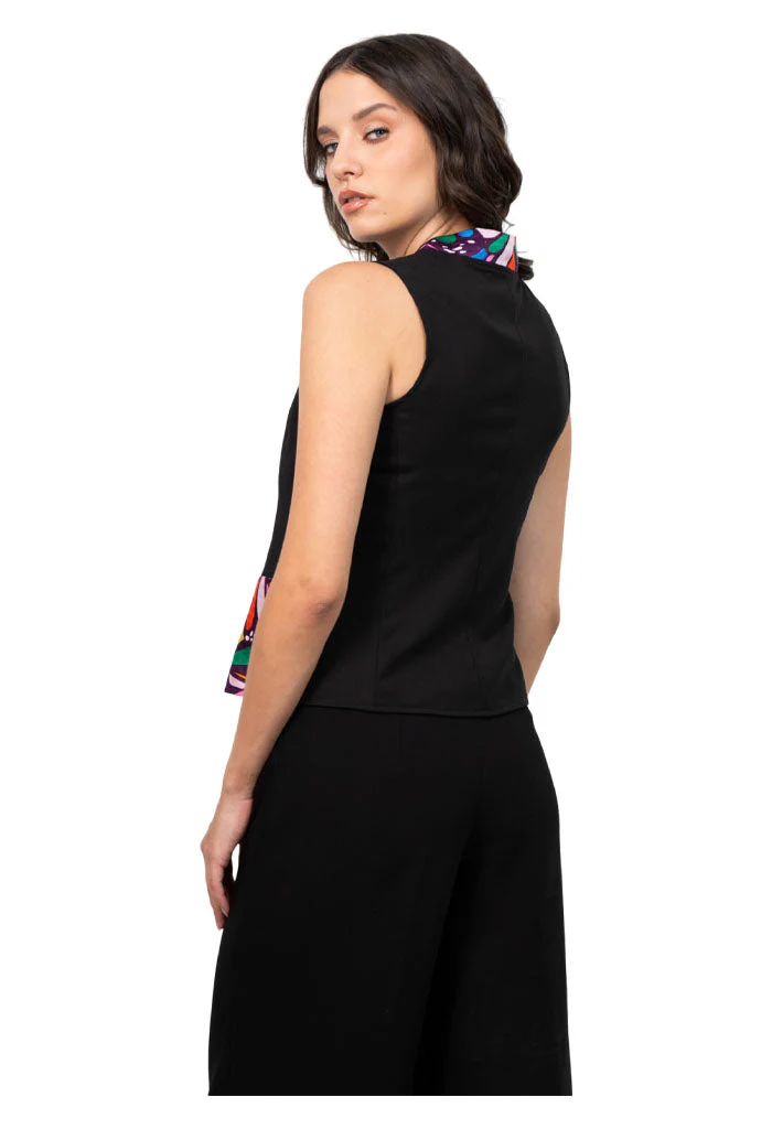 Chaleco Combinado Mariposa Abstracta Morado