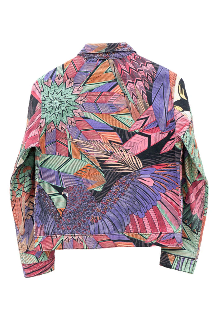 Chamarra Guacamaya Negro Rosa