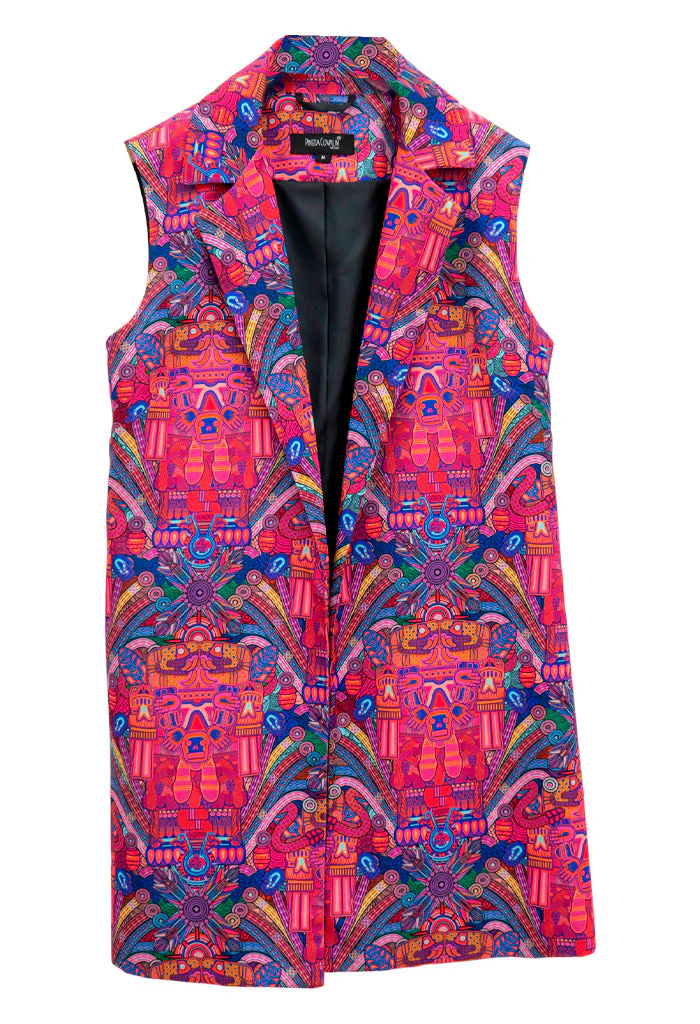 Chaleco Okuili Coatlicue Morado/Rosa