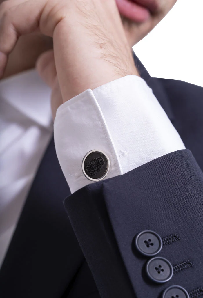 Mancuernilla Redonda Calavera Alto Relieve