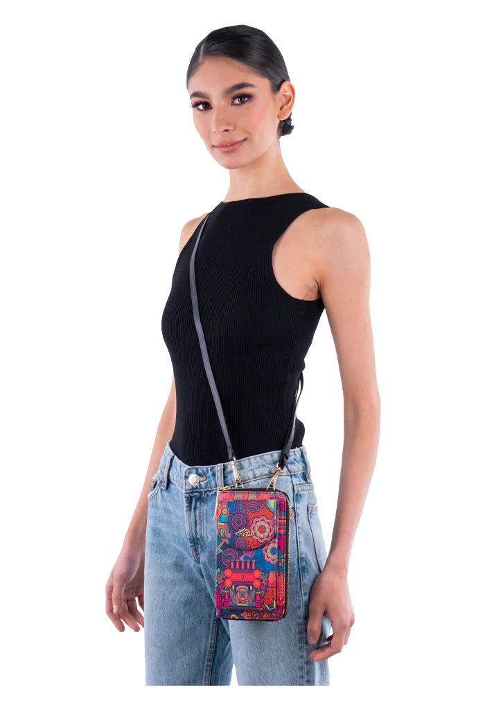 Porta Celular Peek Saffiano Diosas Mexicas