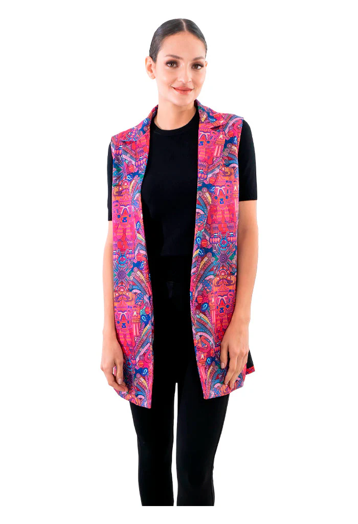 Chaleco Okuili Coatlicue Morado/Rosa