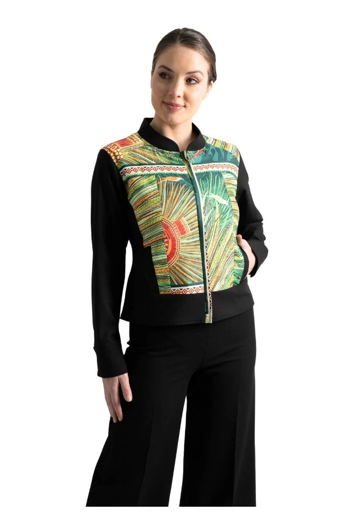 Bomber Okomej Arte Plumaria Verde