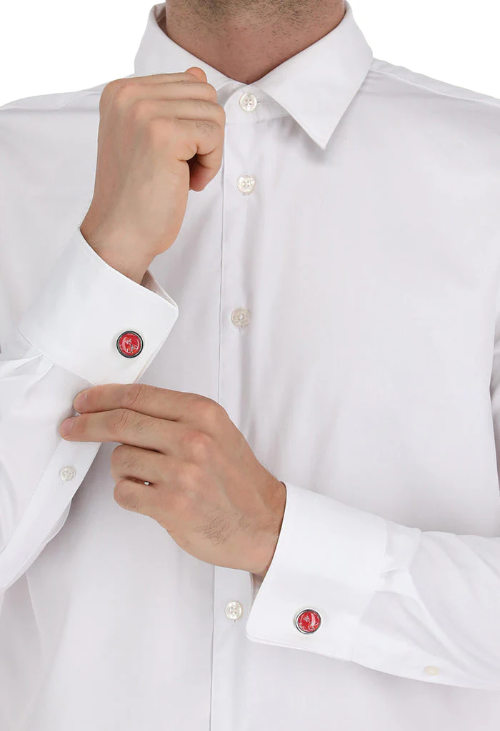 Mancuernillas Redondas Compadres Hasta La Muerte Rojo