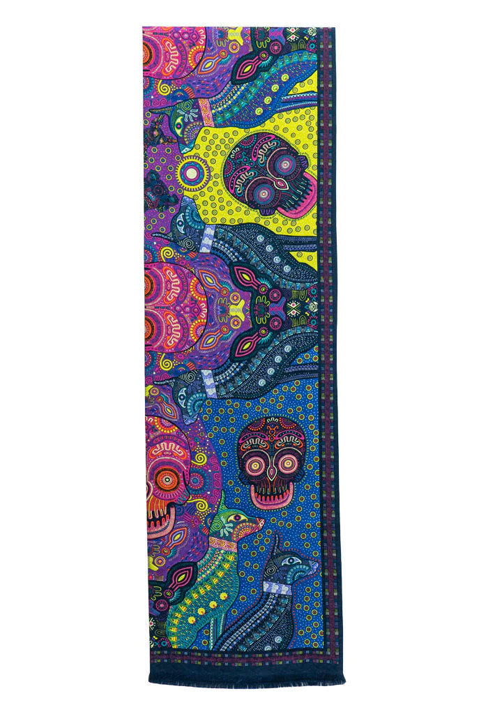 Bufanda Doble Vista Día de Muertos Mictlán