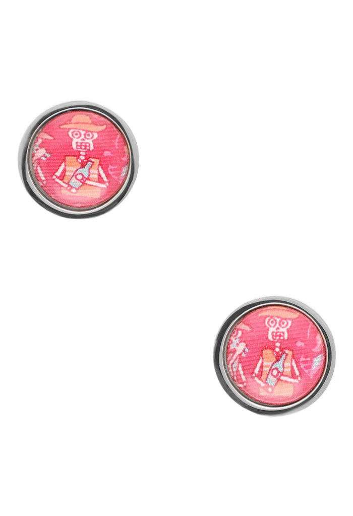 Mancuernillas Redondas Compadres Hasta La Muerte Rosa