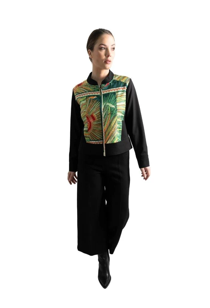 Bomber Okomej Arte Plumaria Verde