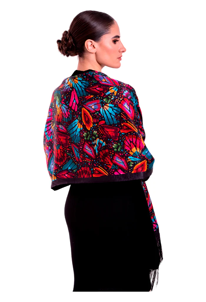 Chalina Con Terciopelo Mariposa Bordada