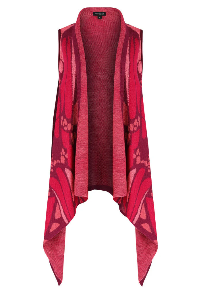 Chaleco Yoali Mariposa Abstracta Rojo