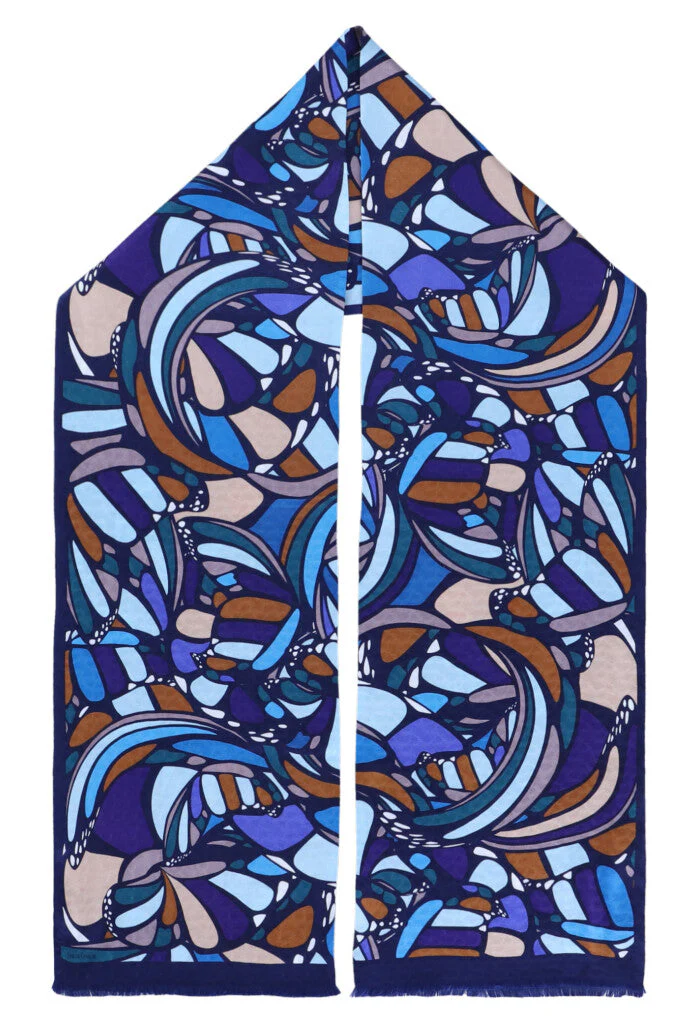 Bufanda Doble Vista Mariposa Abstracta