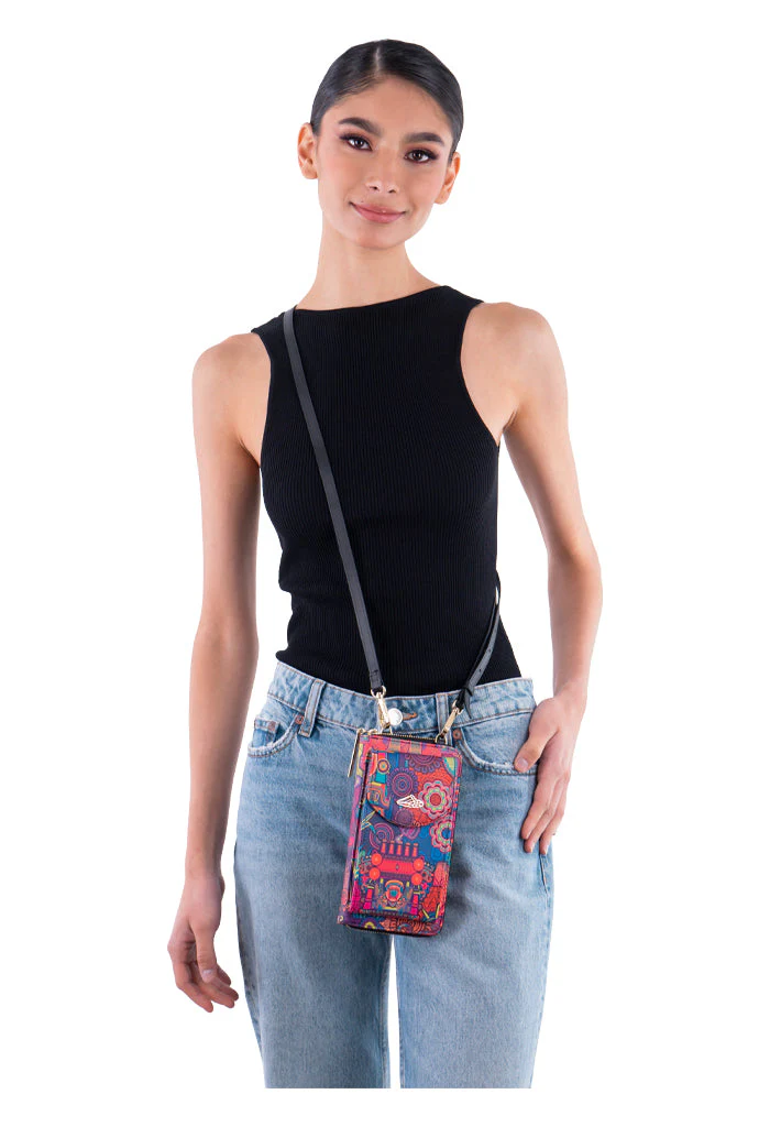 Porta Celular Peek Saffiano Diosas Mexicas