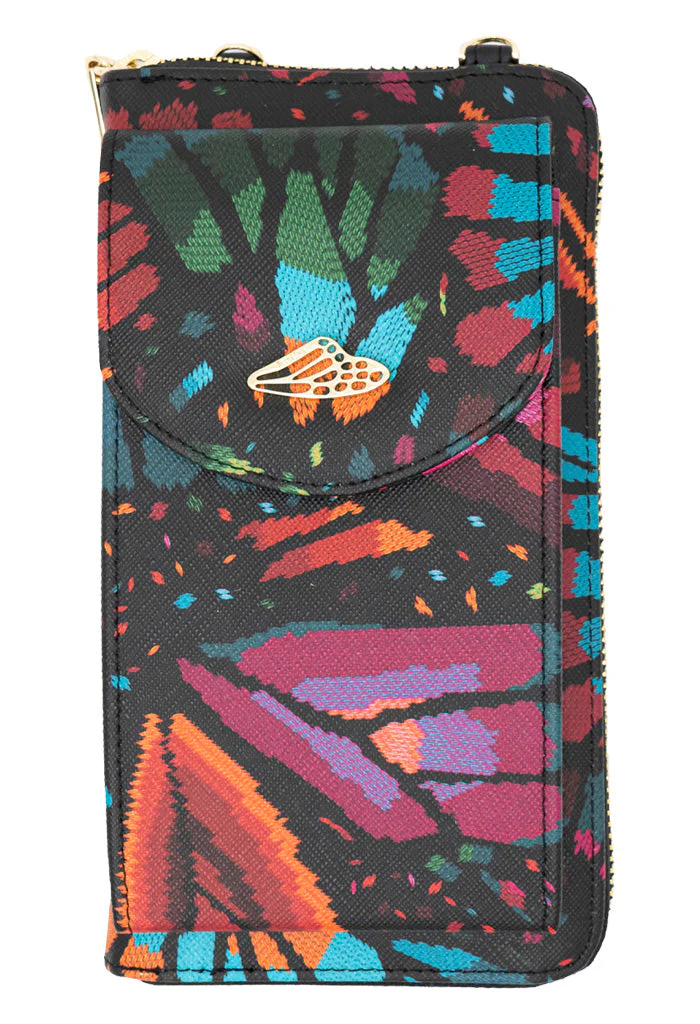 Porta Celular Peek Saffiano Mariposa Bordada