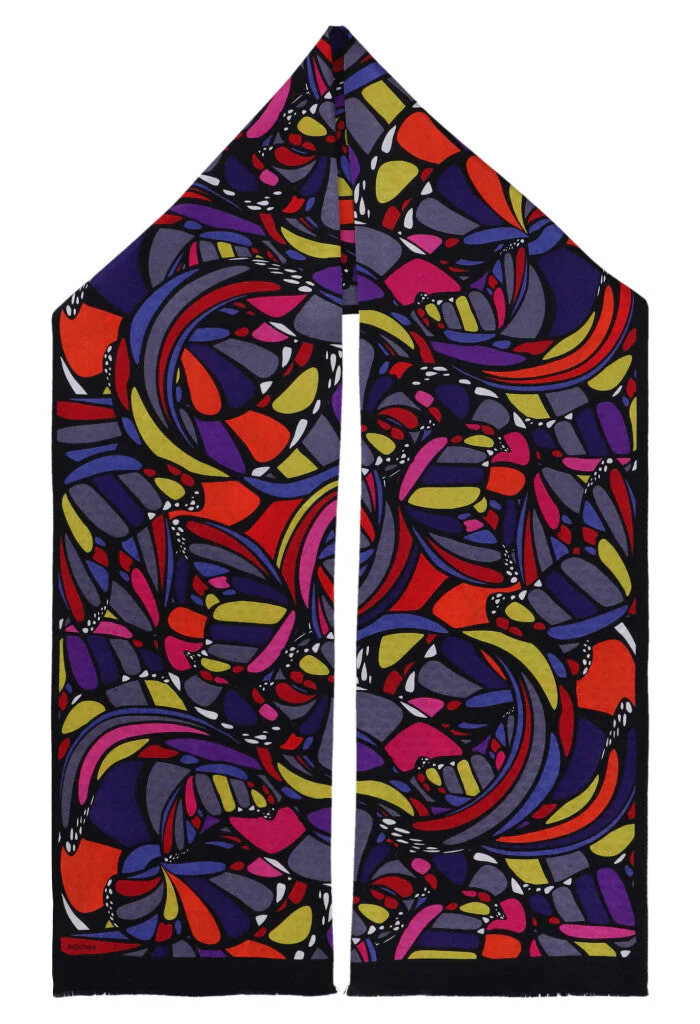 Bufanda Doble Vista Mariposa Abstracta