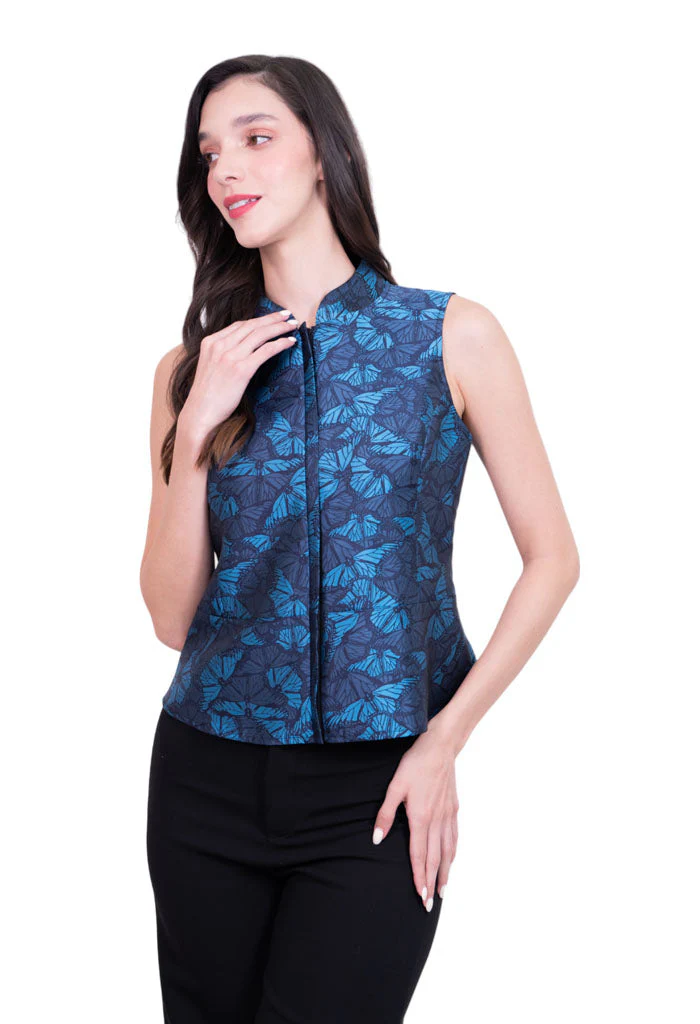 Chaleco Beritsi Mariposa Monarca Marino