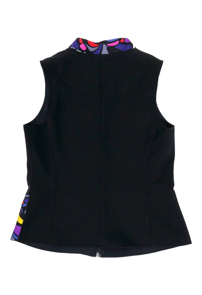 Chaleco Combinado Mariposa Abstracta Negro