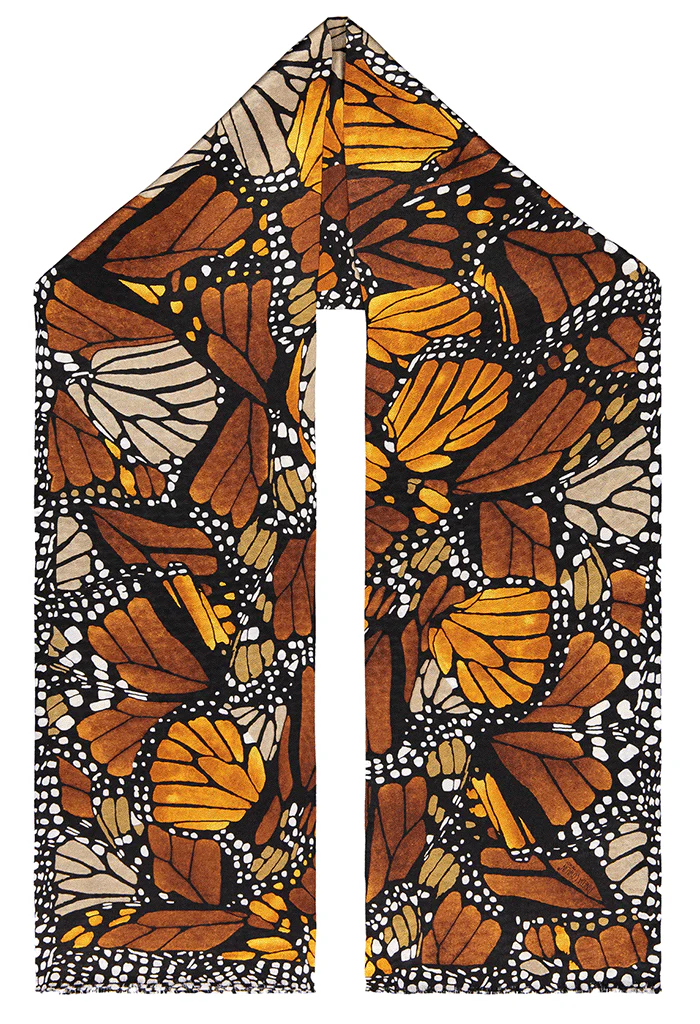 Bufanda Doble Vista Mariposa Macro