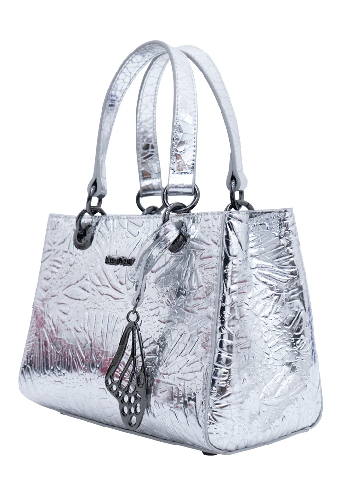 Mini Satchel Kaxan  Piel Grabado Mariposa