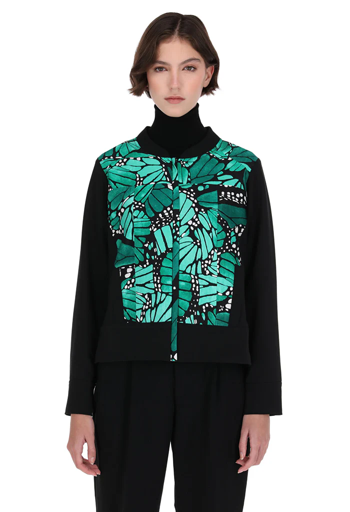 Bomber Okomej Mariposa Macro Verde Esmeralda