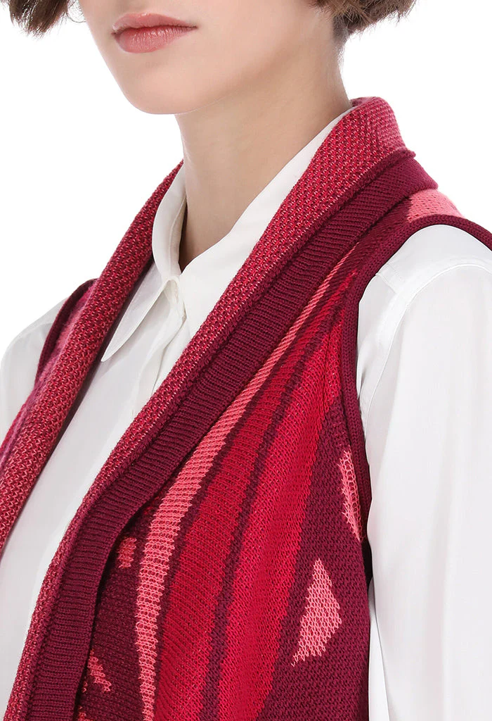 Chaleco Yoali Mariposa Abstracta Rojo