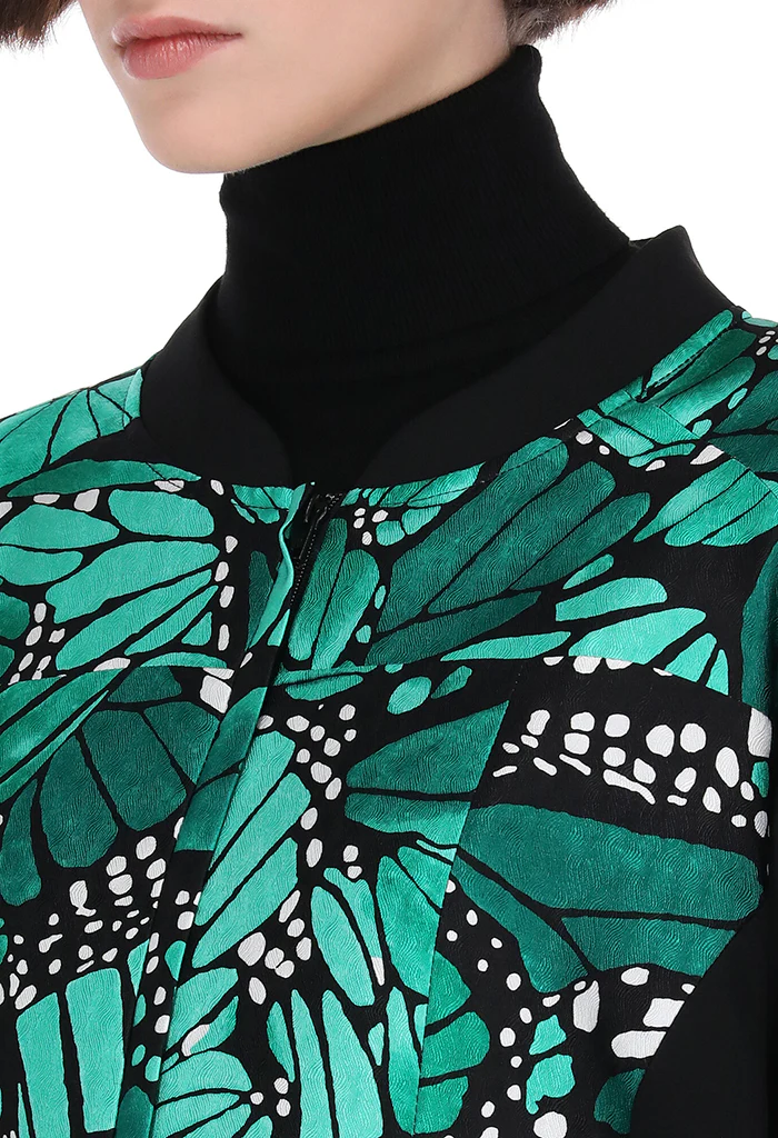 Bomber Okomej Mariposa Macro Verde Esmeralda