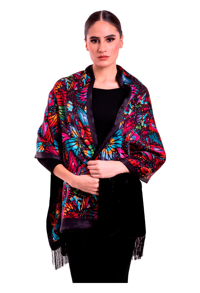 Chalina Con Terciopelo Mariposa Bordada