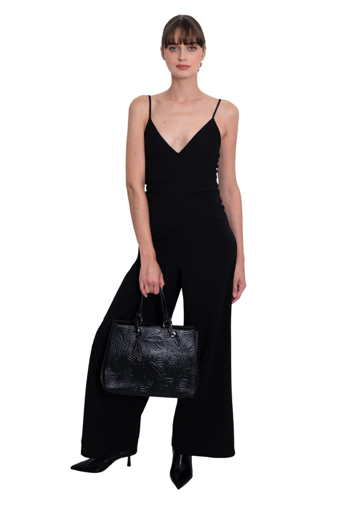 Bolsa Kaxan Piel Grabado Mariposa