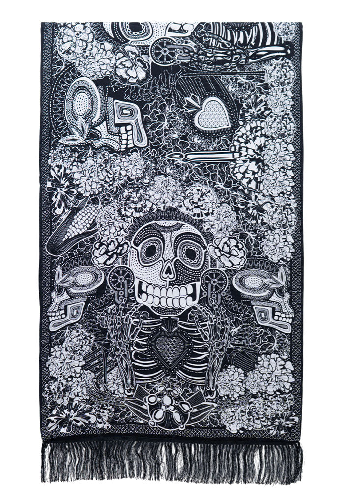 Chalina con Terciopelo Dia de Muertos Catrina