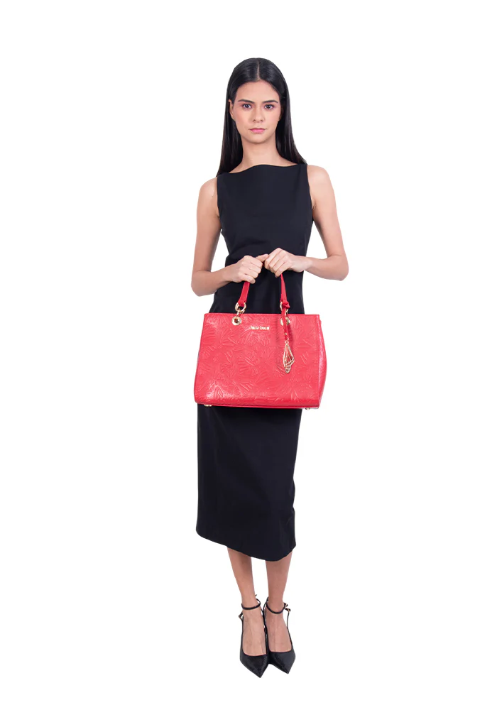 Bolsa Kaxan Piel Grabado Mariposa