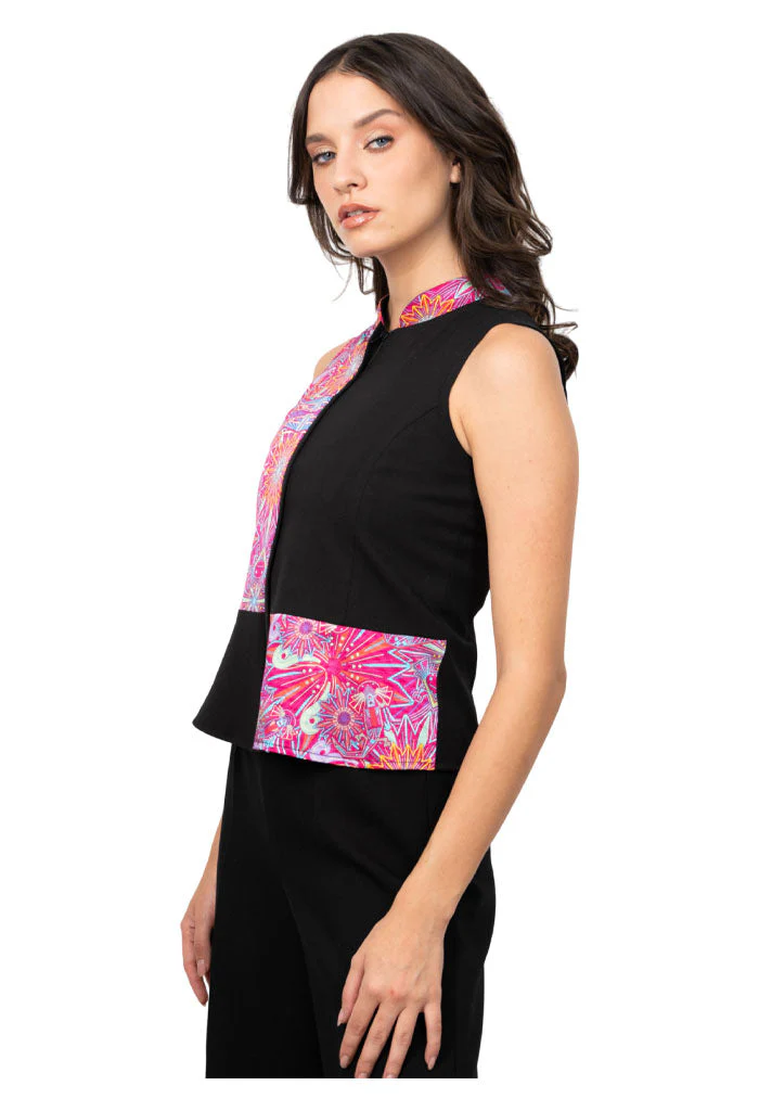 Chaleco Combinado Ajolotes Fucsia Jqd