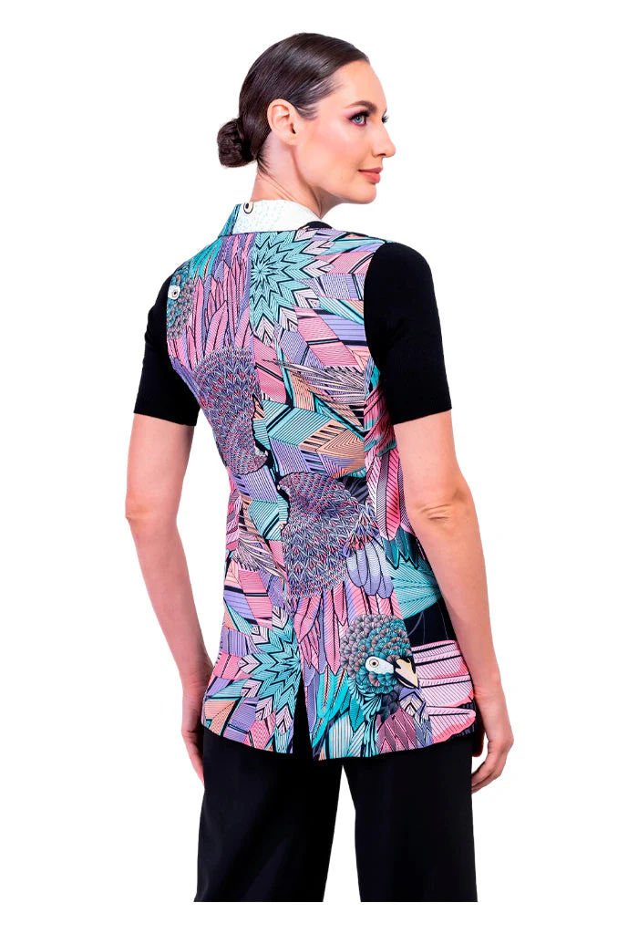 Chaleco Tlali Guacamaya Negro/Rosa