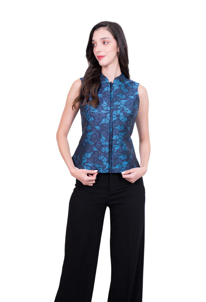 Chaleco Beritsi Mariposa Monarca Marino